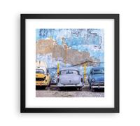 Affiche Poster 30x30cm Tableaux Image Photo La Havane Ancien Voitures Wall Art