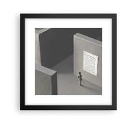 Affiche Poster 30x30cm Tableaux Image Photo Labyrinthe Gris Perdu Wall Art