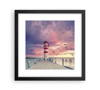 Affiche Poster 30x30cm Tableaux Image Photo Lanterne Mer Côte Wall Art