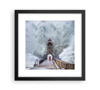 Affiche Poster 30x30cm Tableaux Image Photo Lanterne Mer Tempête Wall Art