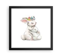 Affiche Poster 30x30cm Tableaux Image Photo Lapin Lièvre Enfants Wall Art