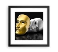 Affiche Poster 30x30cm Tableaux Image Photo Masque théâtre scène acteur Wall Art