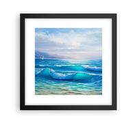 Affiche Poster 30x30cm Tableaux Image Photo mer vague mouette Wall Art
