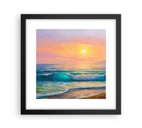 Affiche Poster 30x30cm Tableaux Image Photo mer vague rivage Wall Art