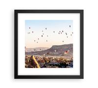 Affiche Poster 30x30cm Tableaux Image Photo montagnes montgolfière vol Wall Art