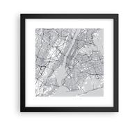Affiche Poster 30x30cm Tableaux Image Photo New York Carte Wall Art Decoration