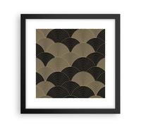 Affiche Poster 30x30cm Tableaux Image Photo Noir Et Or Cercles Graphiques Art