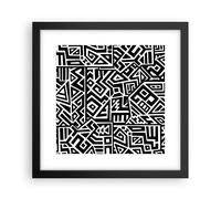 Affiche Poster 30x30cm Tableaux Image Photo Op Art. Noir Blanc Wall Art