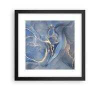 Affiche Poster 30x30cm Tableaux Image Photo Or bleu peinture Wall Art