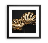 Affiche Poster 30x30cm Tableaux Image Photo Or Feuilles Monstery Wall Art