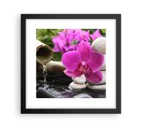 Affiche Poster 30x30cm Tableaux Image Photo Orchidée bambou décoration spa Art