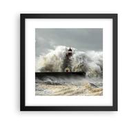 Affiche Poster 30x30cm Tableaux Image Photo Phare océan tempête Wall Art