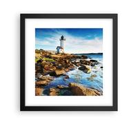 Affiche Poster 30x30cm Tableaux Image Photo Phare rivage nuage paysage Wall Art