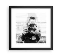 Affiche Poster 30x30cm Tableaux Image Photo Photographe Noir Et Blanc Double Art