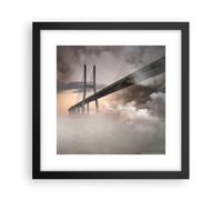 Affiche Poster 30x30cm Tableaux Image Photo pont brouillard eau Wall Art
