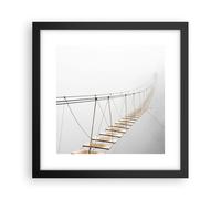 Affiche Poster 30x30cm Tableaux Image Photo Pont Suspendu Brouillard Wall Art