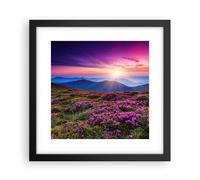 Affiche Poster 30x30cm Tableaux Image Photo Prairie Montagne Ciel Paysage Art