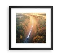 Affiche Poster 30x30cm Tableaux Image Photo Rail Automne Soleil Wall Art