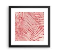 Affiche Poster 30x30cm Tableaux Image Photo Rose Feuilles Palmiers Wall Art