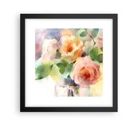 Affiche Poster 30x30cm Tableaux Image Photo rose fleur jardin Wall Art