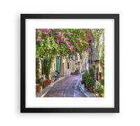 Affiche Poster 30x30cm Tableaux Image Photo Rue décoration fleurs Grèce Wall Art