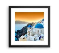 Affiche Poster 30x30cm Tableaux Image Photo Santorin Grèce vacances île Wall Art
