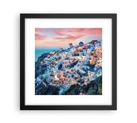 Affiche Poster 30x30cm Tableaux Image Photo Santorin Grèce Vue Wall Art