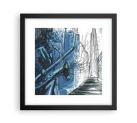 Affiche Poster 30x30cm Tableaux Image Photo Saxophone Musicien Dessin Wall Art