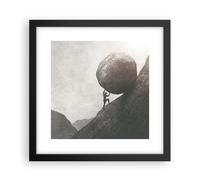 Affiche Poster 30x30cm Tableaux Image Photo Sisyphe Travail Pierre Wall Art