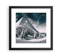 Affiche Poster 30x30cm Tableaux Image Photo Sombre Ciel Montagne Wall Art