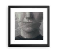 Affiche Poster 30x30cm Tableaux Image Photo Symbole Bouche Discours Wall Art