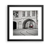 Affiche Poster 30x30cm Tableaux Image Photo Tchèque Tramway Prague Wall Art