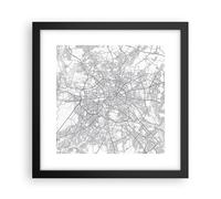 Affiche Poster 30x30cm Tableaux Image Photo Ville Carte Berlin Wall Art