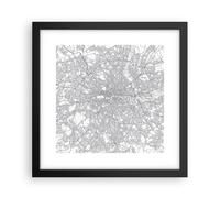 Affiche Poster 30x30cm Tableaux Image Photo Ville Carte Londres Wall Art