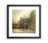 Affiche Poster 30x30cm Tableaux Image Photo ville femme amant Wall Art