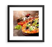 Affiche Poster 30x30cm Tableaux Image Pizza Nourriture Italie tradition Art