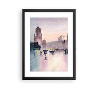 Affiche Poster 30x40cm Tableaux Image Aquarelle Ville Monuments Historiques Art