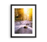 Affiche Poster 30x40cm Tableaux Image Automne forêt montagne rivière Wall Art
