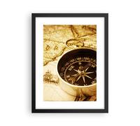 Affiche Poster 30x40cm Tableaux Image Boussole vieux voyage voyage Wall Art