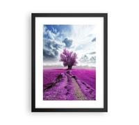 Affiche Poster 30x40cm Tableaux Image Bruyère arbre nuages paysage Wall Art