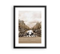Affiche Poster 30x40cm Tableaux Image Chaîne vélos Amsterdam centre Wall Art