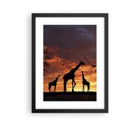 Affiche Poster 30x40cm Tableaux Image Girafe Afrique Soleil Safari Wall Art