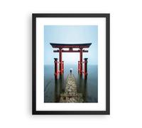 Affiche Poster 30x40cm Tableaux Image Itsukushima-Jinja Temple Parapluie Art
