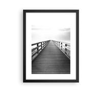 Affiche Poster 30x40cm Tableaux Image Jetée Point De Vue Noir Et Blanc Wall Art