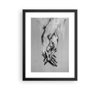 Affiche Poster 30x40cm Tableaux Image Manuscrit Mains Noir Et Blanc Wall Art