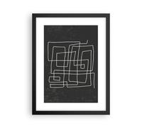 Affiche Poster 30x40cm Tableaux Image Noir Et Blanc Labyrinthe Ligne Wall Art