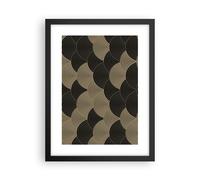 Affiche Poster 30x40cm Tableaux Image Noir Et Or Cercles Graphiques Wall Art