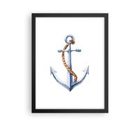Affiche Poster 30x40cm Tableaux Image Photo Ancre corde voile mer Wall Art