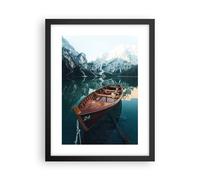 Affiche Poster 30x40cm Tableaux Image Photo Bateau Vallée Montagnes Wall Art
