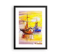 Affiche Poster 30x40cm Tableaux Image Photo Bateaux soleil mer voyage Wall Art